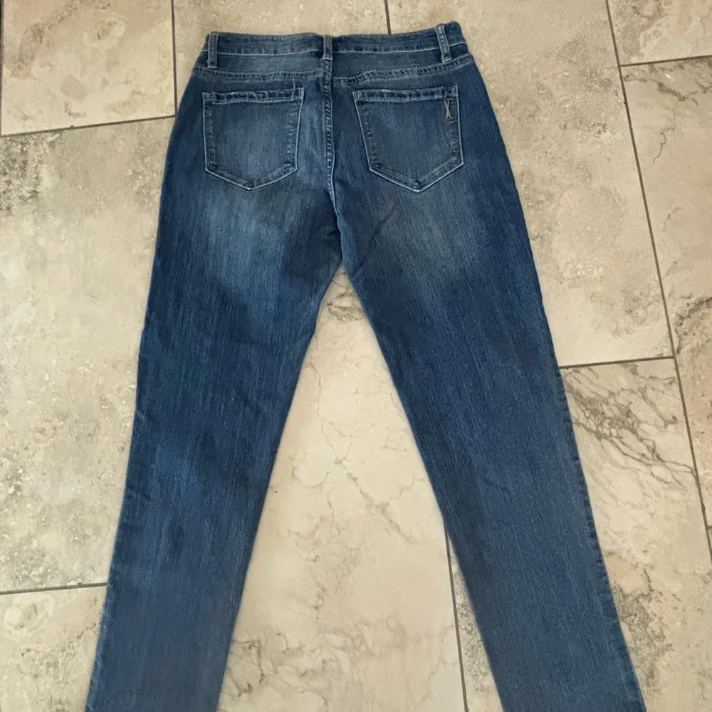 Vintage America Blue Boyfriend Floral Straight Leg Jeans Floral Embroidery EUC - Picture 6 of 7